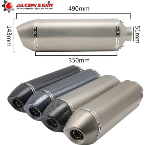Alconstar- 51mm Motorcycle AK Yoshimura Muffler Exhaust Pipe with DB Killer For GSXR600 GSR750 NINJA CBR600RR CBR1000RR