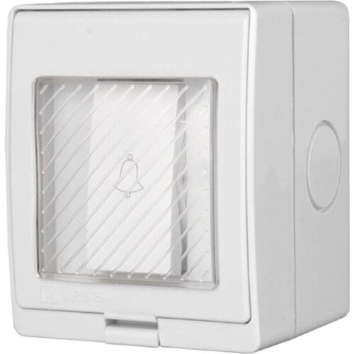 1pcs IP55 Waterproof Outdoor Exit Button Switch for Door Lock Doorbell Gate Opener Home Protection 1-Digit Security Doorbell