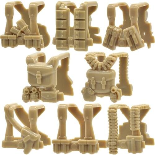 10pcs/lot WW2 Tactical Vest Military Defense Armors MOC Bricks Army Part Building Blocks Gifts Toys for Childrem