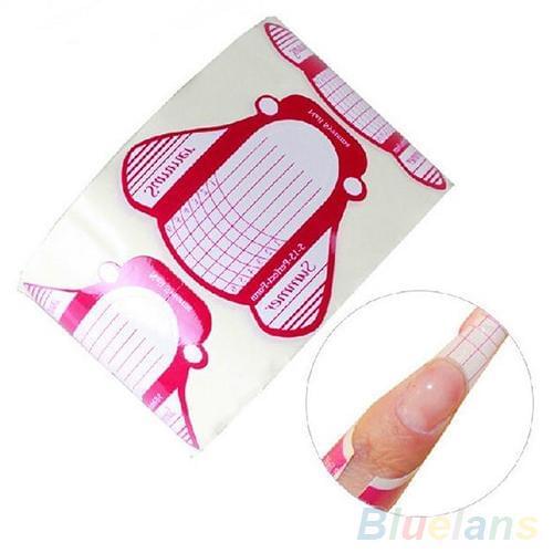 100Pcs French Nail Art Tip Extension Forms Guide Acrylic UV Gel Sticker DIY Tool Nail Form Nail Tools