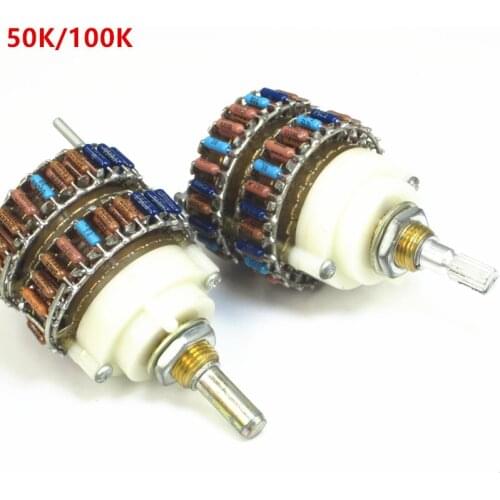2 channels Volume potentiometer 50K/100KDale 24 Step shunt volume potentiom for amplifier Better than alps free shipping