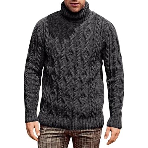 4 Color Men New Sweater Solid Color Long Sleeve Turleneck Winter Knitted Blouse Casual Plus Size Knitwear Pullover