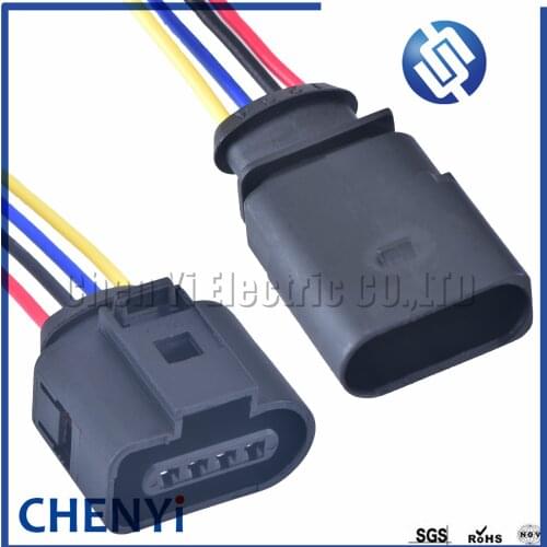 4 pin 1.5 series female automotive coil Extension adapter electrical wire connector horn plug 1J0973704 for VW Audi with wires