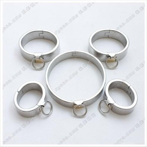 Collar slave Sex tools for sale stainless steel handcuffs collar legcuffs bdsm bondage set BDSM fetish metal sex toys for women