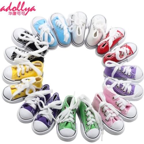 Adollya 7.5cm Shoes For Dolls 1/3 BJD Accessories Mini Sport High Top Canvas Shoelace Doll Shoes Toys For Girls Doll Accessories