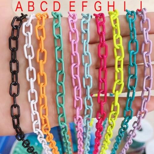 5 Meter Geometric Enamel Chain Handmade jewelry Chain Necklace Long chain Accessories Colorful plated Brass Chain Necklace 9903