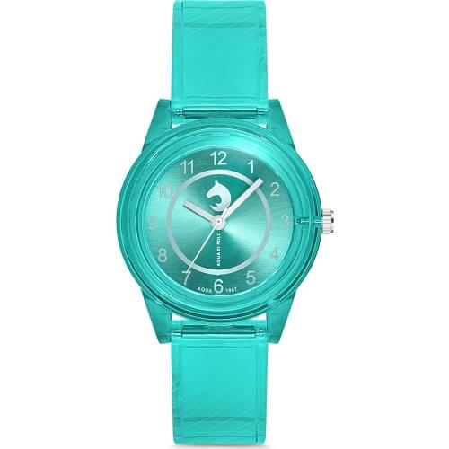 2020 top Brand Luxury Fashion Women 'S Green Plastic/Silicone Quartz Wristwatches Clock APWA029100 Aqua di Polo 1987