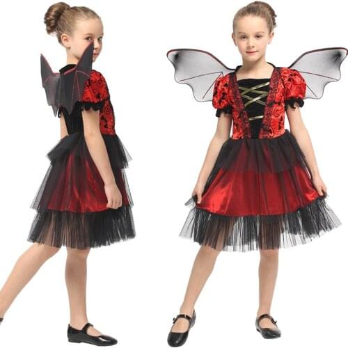Kids Girl Fairy Batgirl Vampire Princess Costume Christmas Carnival Halloween Masquerade Fancy Dress Children Cosplay Clothes