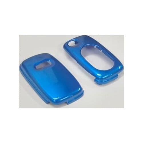 Remote Flip Key Fob Shell Protection Key Case Cover Gloss Metallic Blue Color For Audi OVAL Keypad Remote Key