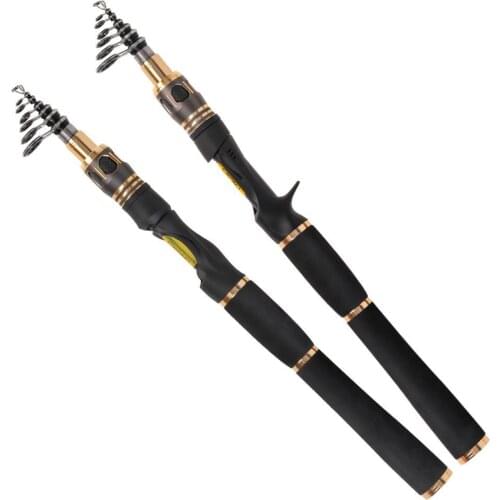 JIMITU Fishing rod carbon fiber casting and spinning length 1.8m 2.1m 2.4m Contraction length 40cm portable carbon fishing rod
