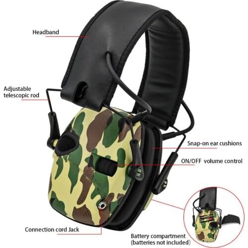 Electronic Shooting Earmuffs Hearing Protecto Sound Amplification Noise Reduction Hunting Ear Protection Tactical Headset