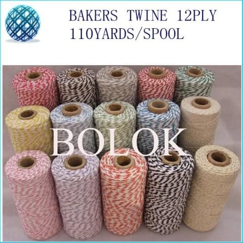 Cotton Baker twine (32 kinds color) 110yards/spool colorful cotton rope, color cotton rope