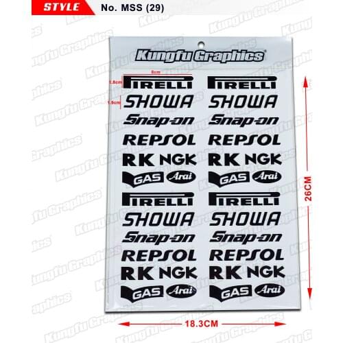 KUNGFU GRAPHICS Motorbike Sponsor Logo Decals Personalized Stickers Kit for Car Helmet Motocross Motorcycle Helmet Decoration