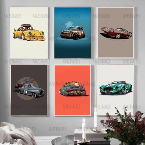 Canvas Painting Cool Car Image Wall Art Cartel Coche Nordic Posters and Prints Poster Car Decorativas No Frame