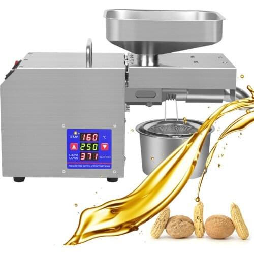 110V/220V 610W Oil Press Household and Commercial Linseed Peanut Sesame Oil Extractor Presser Stainless Steel