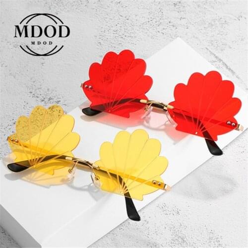 MDOD Rimless Sunglasses 2020 Women Sunglasses Metal Frameless Funny Party Sun Glasses Female Colorful Shades Oculos