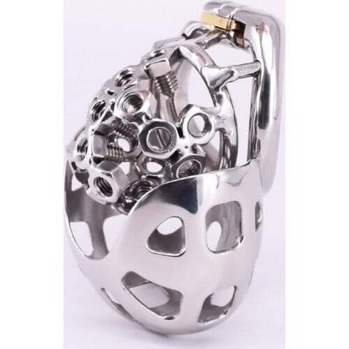 Male Chastity Spikes Cock Cage Stainless Steel Arc Penis ring Metal Chastity Devices with Scrotum Sleeve Bondage Gear Sex Toys