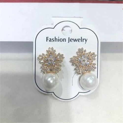 Creative Snow Set AAA Zircon Earrings For Women European American Copper S925 Silver Needle Geometric Eardrop Jewelry 2021