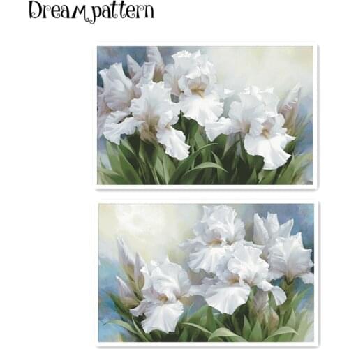 Iris flowers cross stitch kits big bloom package 18ct 14ct 11ct cloth silk cotton thread embroidery DIY handmade needlework