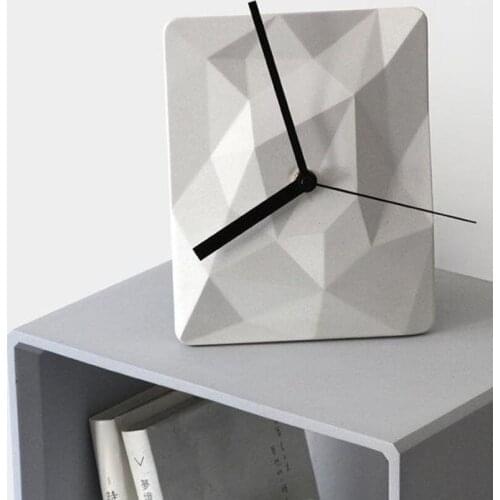 Nordic Creative Cement Wall Clock Living Room Bedroom Mute Clock Square Wall Watch Modern Minimalist Home Decor Modern Fashion