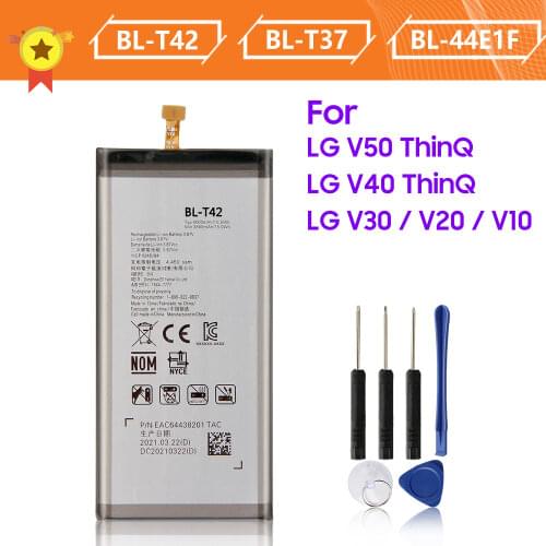 Original Battery BL-T37 BL-T34 BL-T42 BL-44E1F BL-45B1F For LG V10 V20 V50 V40 ThinQ Q710 Q8 2018 Version Q815L V30 H930 LS998