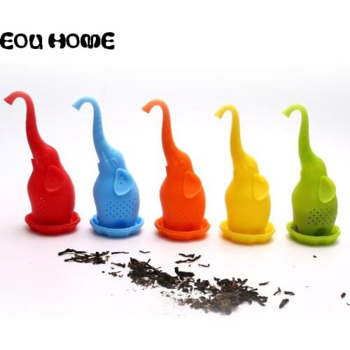 Useful Cartoon Elephant Tea Infusers Teapot Filter Silicone Tea Leaves Strainer for Tea & Coffee Drinkware Kitchen Accessories