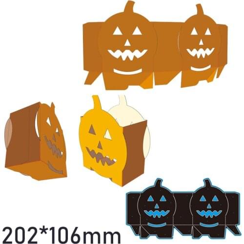 Cutting Dies Halloween Pumpkin Box New Metal DIY Album Paper Craft Embossing Stencil Greeting Card Decoration 202*106mm