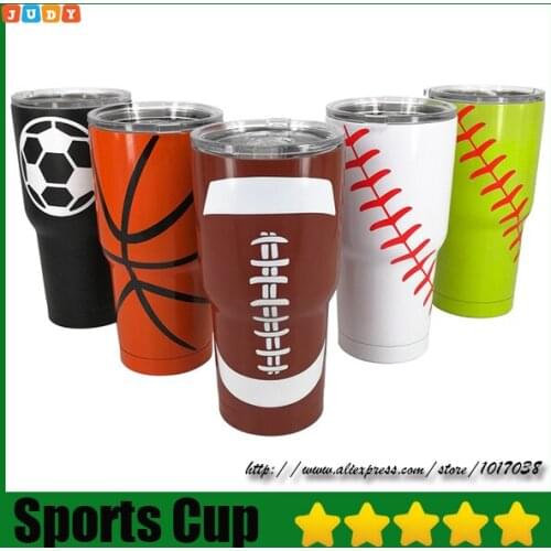 30oz 2018 Baseball Rugby Football Stainless Steel Tumbler Thermos Cup Vacuum Insulation Beer Wine Mug Coffee Cup Free DHL