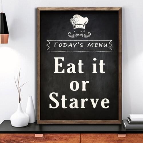 Vintage Kitchen Quotes Menu Canvas Paintings Decorative Posters Prints on Canvas Wall Art Pictures for Kitchen Cook Rome Decor