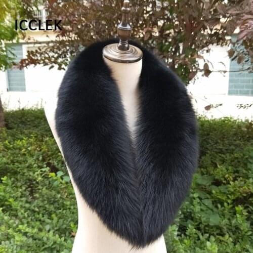 2021 Fox Fur Collar 100% High Quality Luxury Fur Scarf Women Men Collar Jackets Coat Hood Shawl Wraps Ladies Winter Warm Scarves
