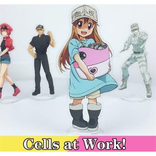 Japan Anime Cells at Work! 2 Red Blood Cell Seqkeqkyuu Platelet Stand Figure Cosplay Acrylic Desk Decor Model Plate Holder Toys