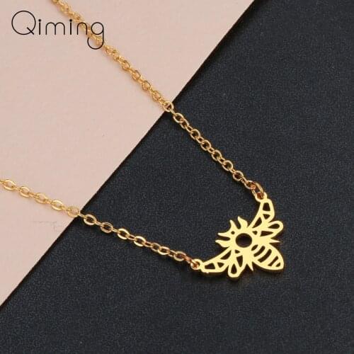 2020 Lovely Animal Insect Bee Necklaces For Women Silver Gold Chains Vintage Fashion Jewelry Accessories Collier