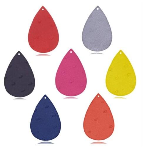 10pcs/lot New Fashion Red Black Leather Teardrop Charm Connectors For DIY Earrings Pendant Jewelry Making Handmade Accessories