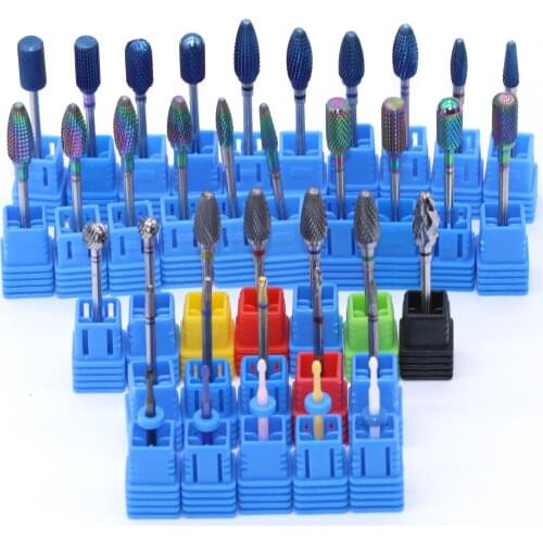 10PCS/Bag Tungsten Carbide Nail Drill Bit Electric Nail Mills Cutter for Manicure Machine Nail Files Accessories
