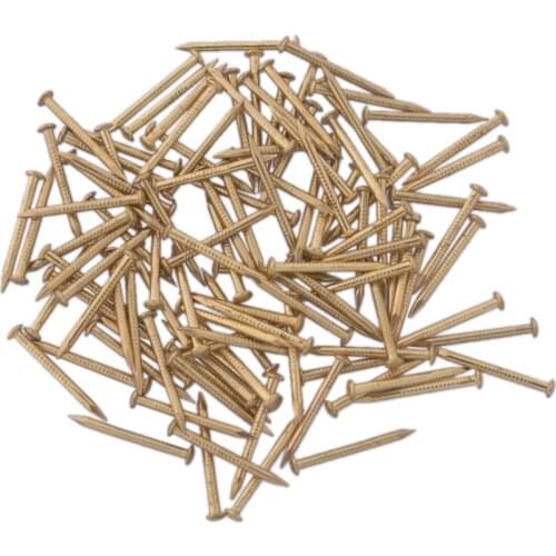 100pcs 18X1.5MM Chinese Archaize Round Head Gold Antique Pure Copper Bronze Wooden Nails for Furniture DIY Decorative Boxes
