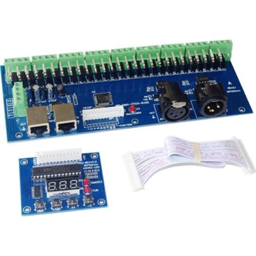27CH Channel with RJ45 9 group max 3A DMX512 XPL 3P LED Decoder controller for DC12V-24V RGB led module strip lights