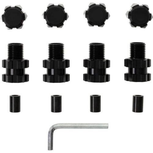4pcs Aluminum Alloy 17mm Splined Hubs Widened Hubs Hex with Barrel nuts Hex Wrench for 1/10 RC Car Parts