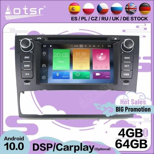 64GB Carplay Multimedia Stereo With Screen Android 10 Player For BMW E90 GPS BT Audio Cassette Recoder Radio Receiver Head Unit