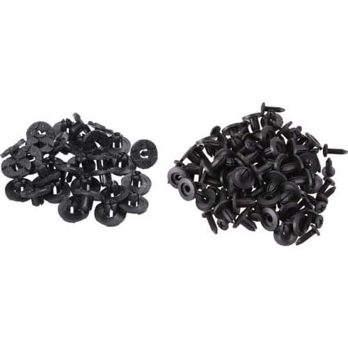 80 Pcs Plastic Rivet: 50 Pcs 6mm Plastic Push Type Rivet Bumper Pin Clips & 30 Pcs Plastic Parts 8 mm Black Hole Bumper Rivet Cl
