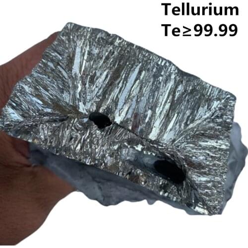 99.99% Pure Tellurium Metal Metalloid Element 52 from large ingot 50 grams99.99% High Purity Tellurium Metal Lumps Tellurium Ing