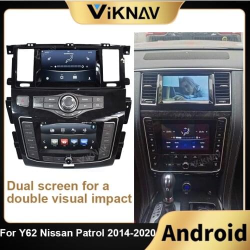 Android Car GPS navigation Dual Screen Radio for Nissan Patrol 2014-2020 car Stereo Receiver DVD Multimedia Player Head Unit