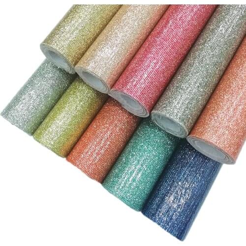 Shiny Sparkled Smooth Surface PU Crystal Glitter Faux Leather Fabric Sheet for Making Shoe/Bag/Wallpaper/Garment/Craft