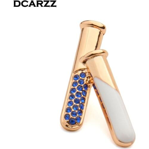 Test Tube/Flasks Brooch with Colorful Crystals Science Jewelery Medical Jewellery Gift for Doctor/Nurse Chemistry Jewelry