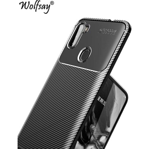 For Samsung Galaxy A11 Case Bumper Silicone Anti-knock Carbon Fiber Shockproof Cover For Samsung A11 Case For Galaxy A11 6.4"