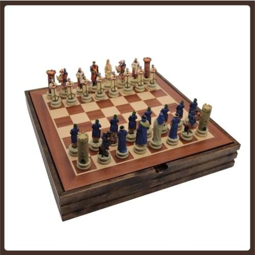 Figures Professional Chess Decoration King And Queen Art Crusader Wooden Table Games Life Board Game Gra Planszowa Entertainment