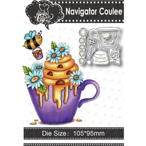 Metal cutting mold cup honey honeycomb graffiti scrapbook crafts stamps and mold paper card making new cutting mold for 2021