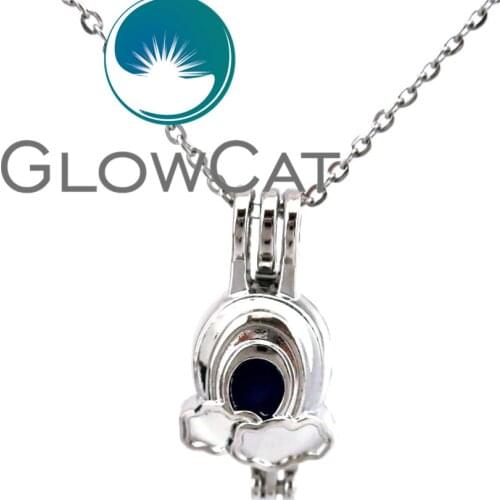 GLOWCAT KK654 Rainbow Clouds Beads Cage Essential Oil Diffuser Aromatherapy Pearl Cage Locket Necklace Women Girls Gift