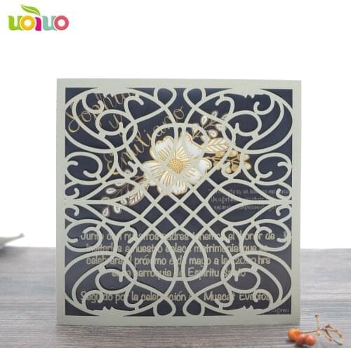 Europe style fence pocket Wedding Cards Luxury! Elegant europe style fence pocket Luxury Wedding Invitations with Free Logo