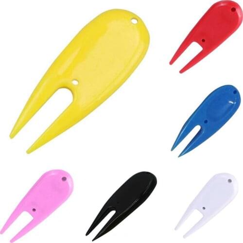 2Pcs Golf Divot Repair Tool Smooth Surface Portable Plastic Putting Green Repair Fork Pitchfork for Court Golf Training Aids