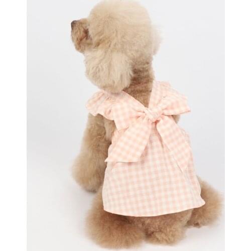 Summer Dog Dress Cat Puppy Small Dog Skirt Cute Bowknot Pet Dresses Doggie Chihuahua Pomeranian Shih Tzu Clothing Apparel XXS